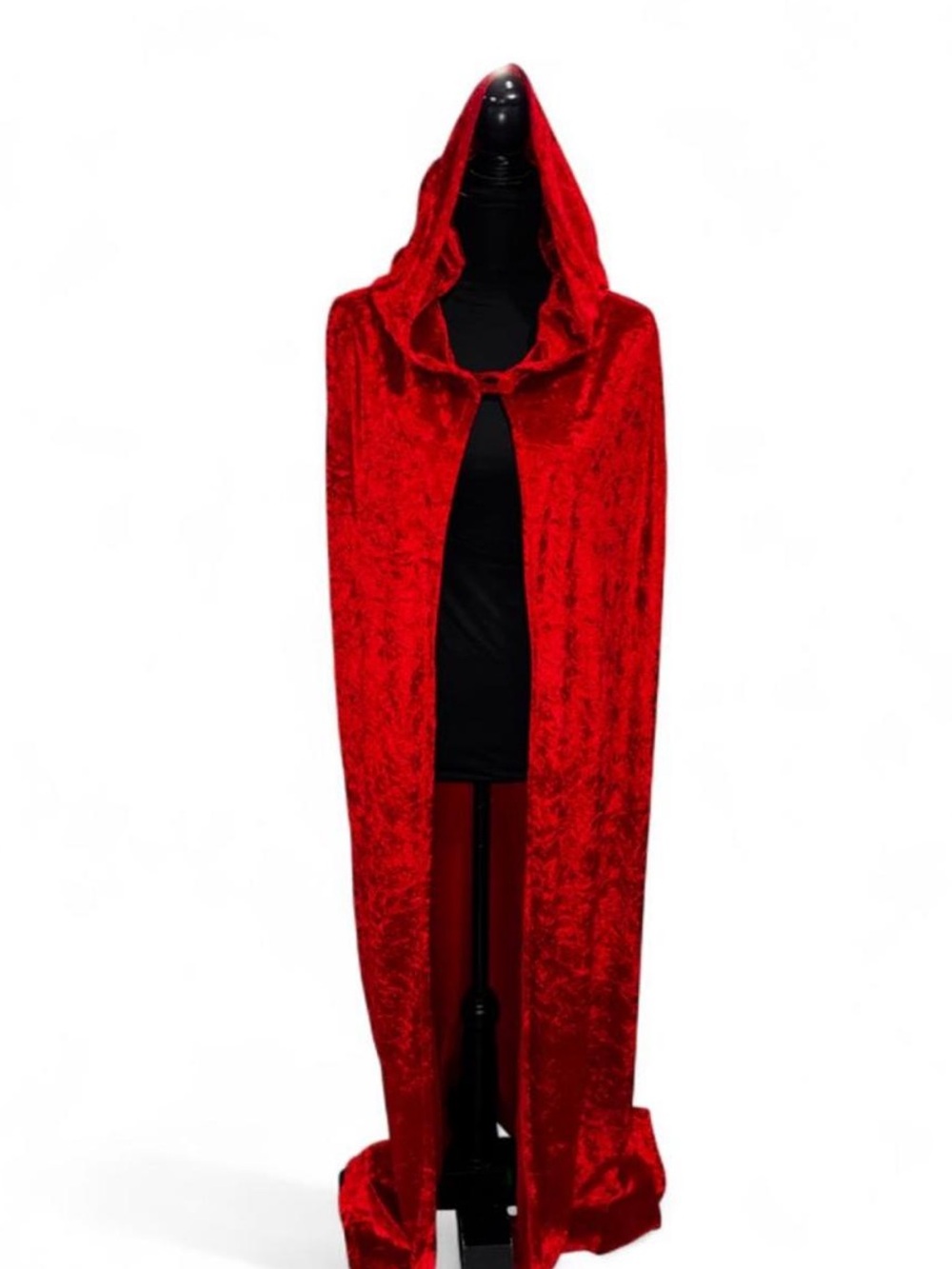 Women's Red Velvet Hooded Cape